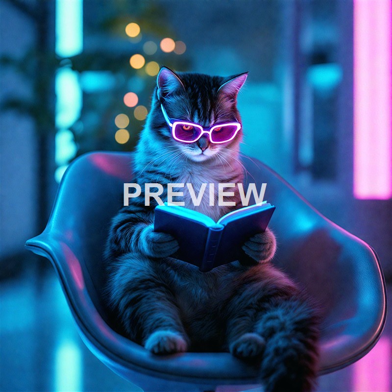 20622 - a-cat-sitting-on-a-chair-wearing-glasses-and-reading-_00002__result